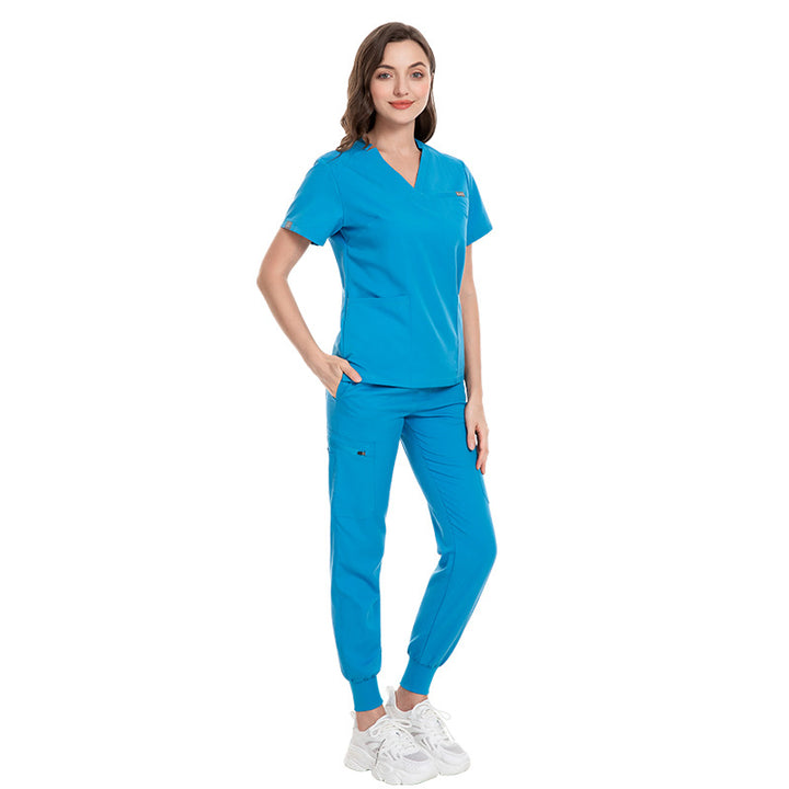 Hospital Surgical Suit V-neck Elastic Brush Dress - Super Amazing Store