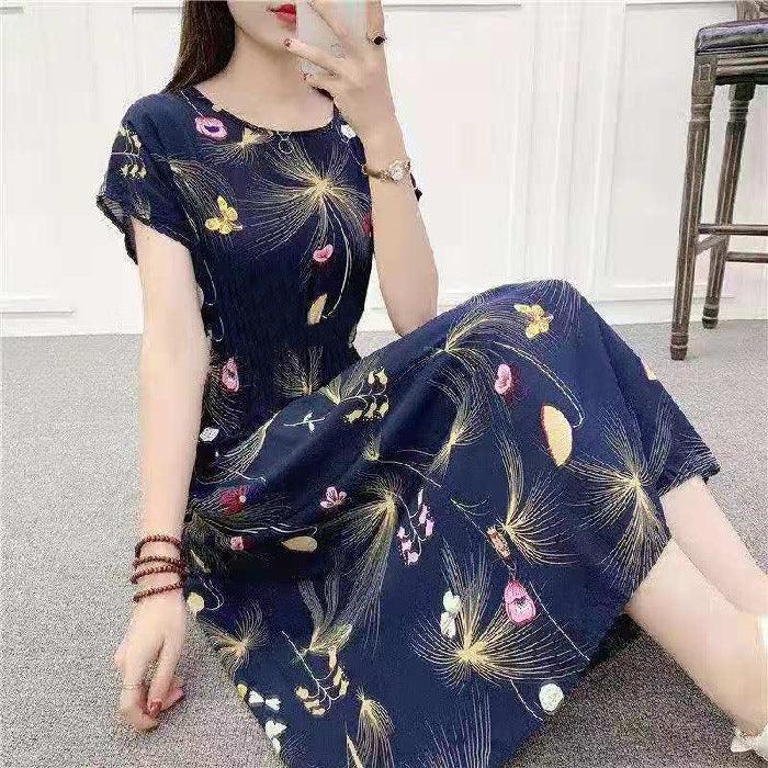 Ethnic Style Floral Dress Plus Size Printed - Super Amazing Store