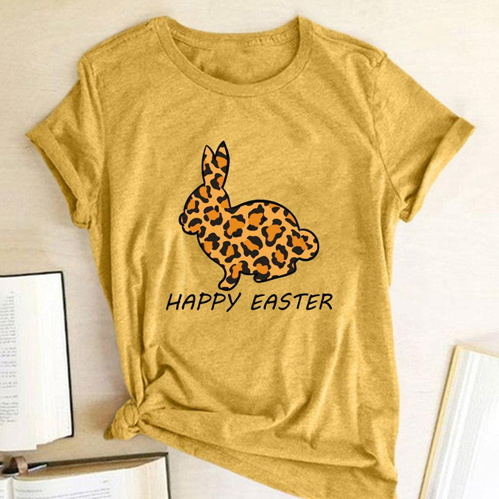 European And American Women's Easter Bunny Printed Short Sleeves - Super Amazing Store