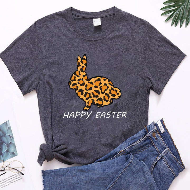 European And American Women's Easter Bunny Printed Short Sleeves - Super Amazing Store