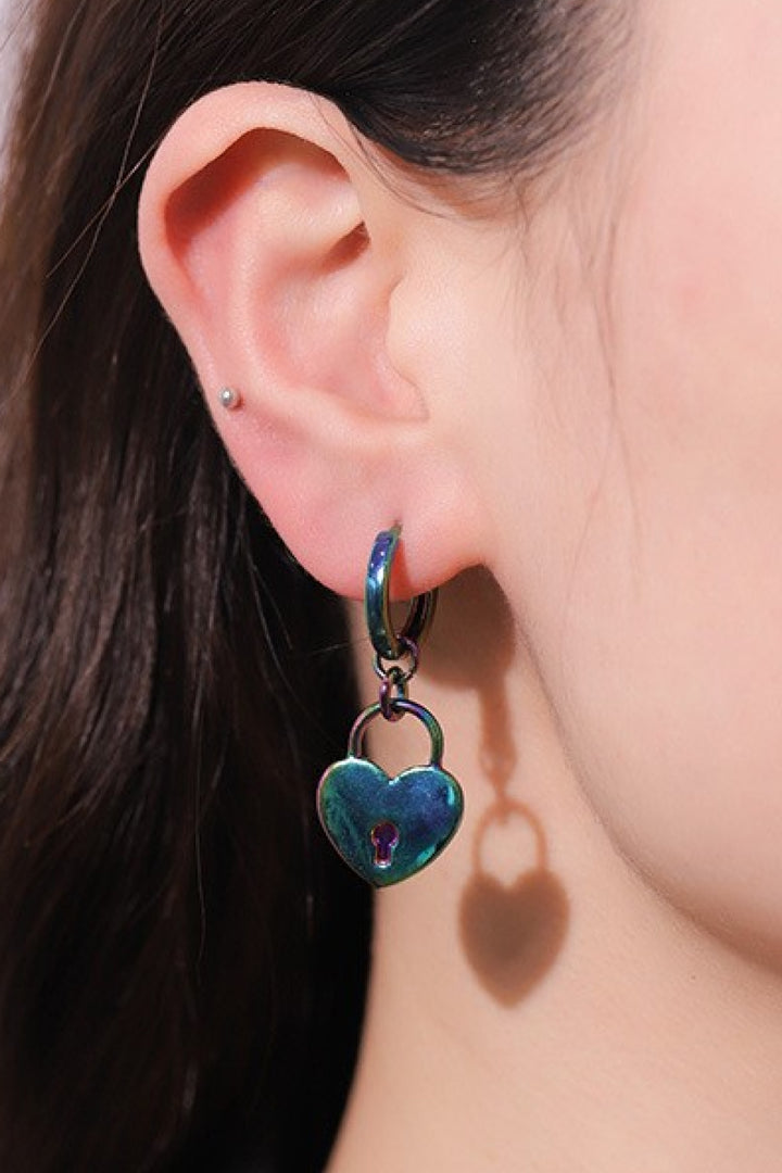 5-Pair Wholesale Multicolored Heart Drop Earrings Trendsi