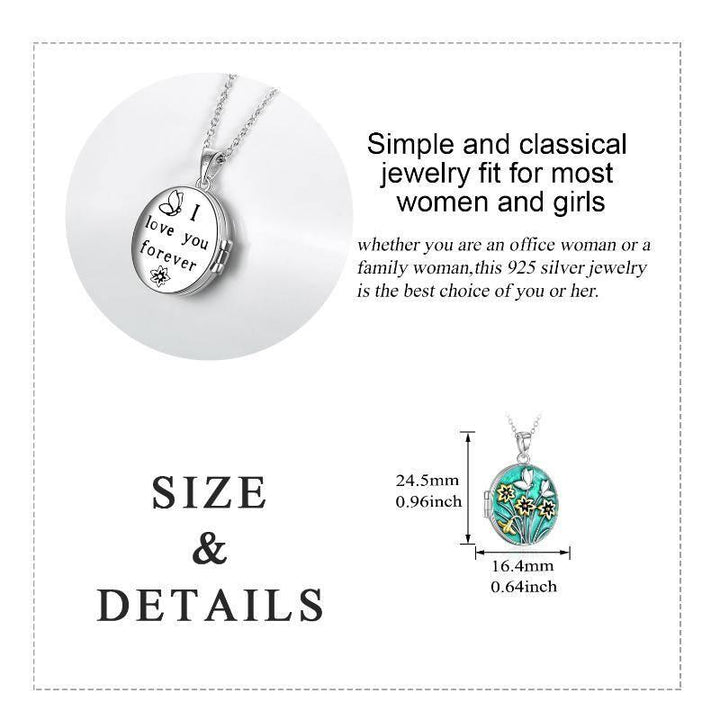 Sterling Silver Memory That Holds Pictures Photo Locket Butterfly Pendant Necklace Jewelry - Super Amazing Store