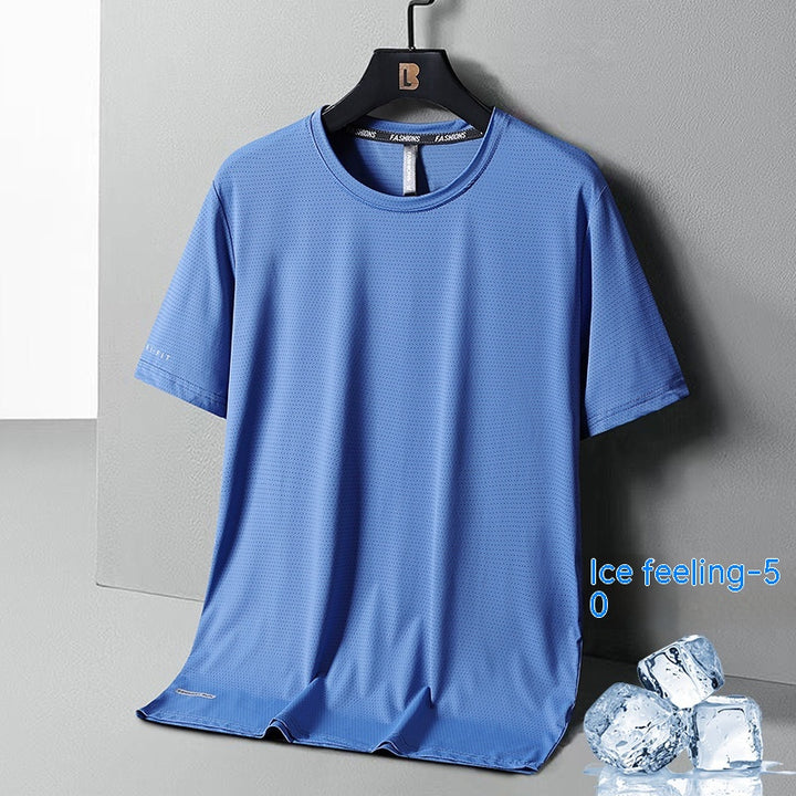 Summer Ice Silk Quick-drying Loose Breathable Short Sleeve Q2