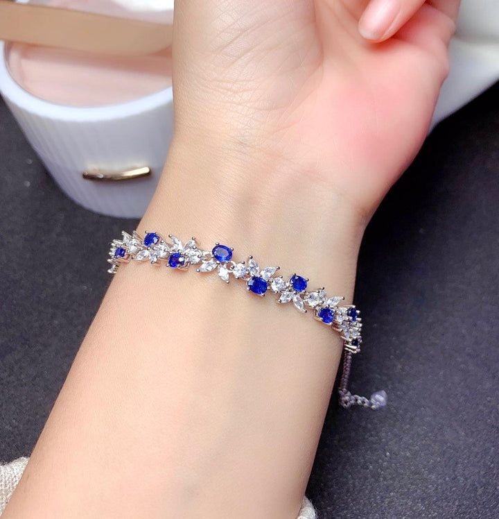 Women's Sterling Silver Gold-plated And Inlaid Sapphire Bracelet - Super Amazing Store