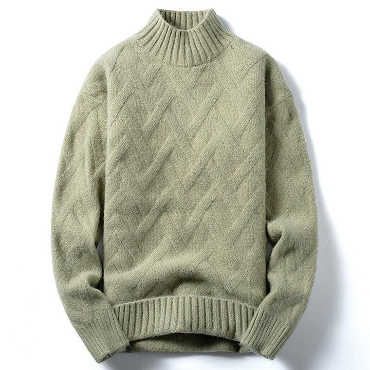 Half Turtleneck Sweater Men Korean Loose Knit Sweater - Super Amazing Store
