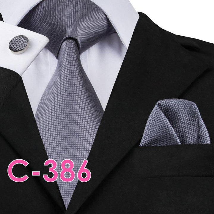 Solid Silk Mens Ties Neck Tie Set For Men Suits Tie Handker - Super Amazing Store