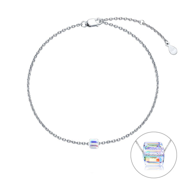 Sterling Silver Anklets with Crystal Adjustable for Women - Super Amazing Store