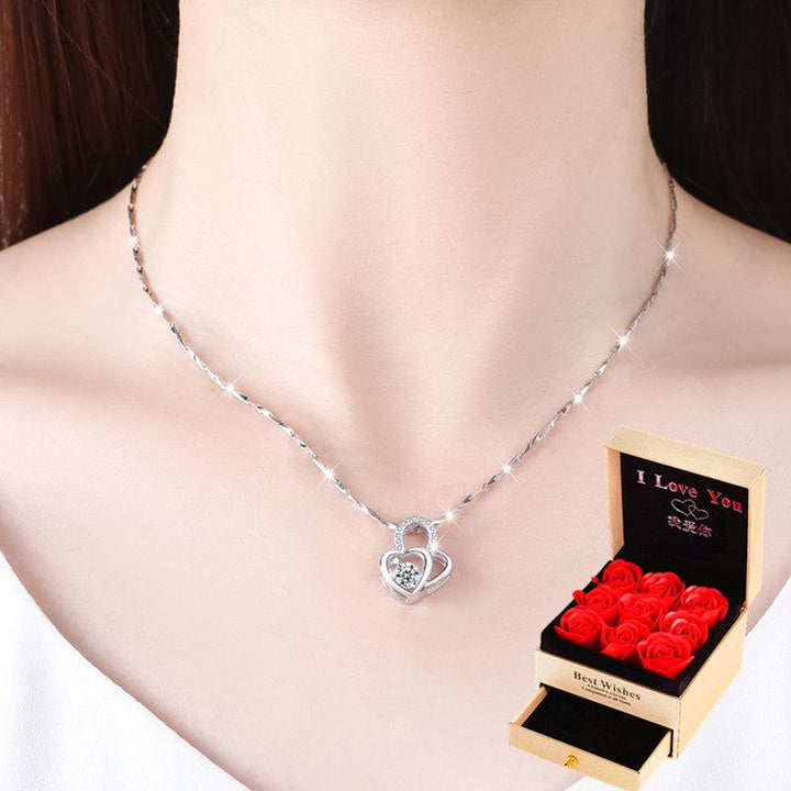 Beating Heart Sterling Silver Clavicle Chain Stylish Sweet - Super Amazing Store