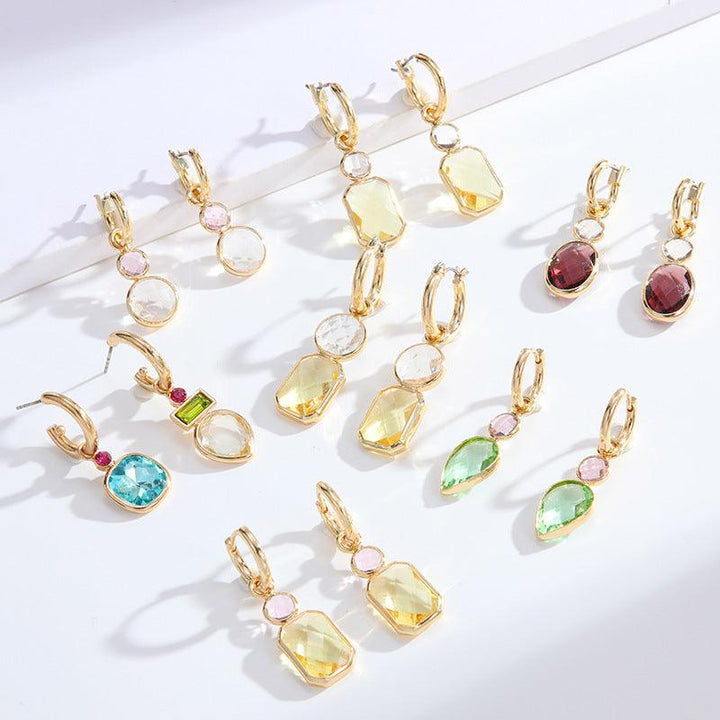 Cut Crystal Covered Gold Plated Earrings - Super Amazing Store