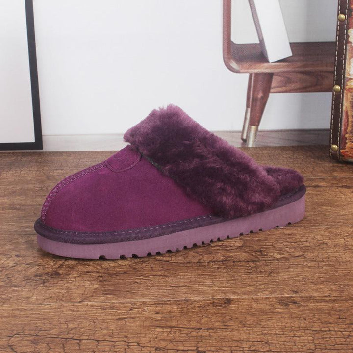 Men's And Women's Cowhide Toe Warm Slippers - Super Amazing Store