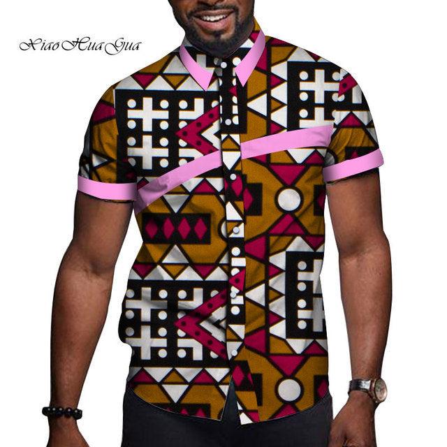 African Men Clothing Printed Short Sleeve Top T Shirt - Super Amazing Store