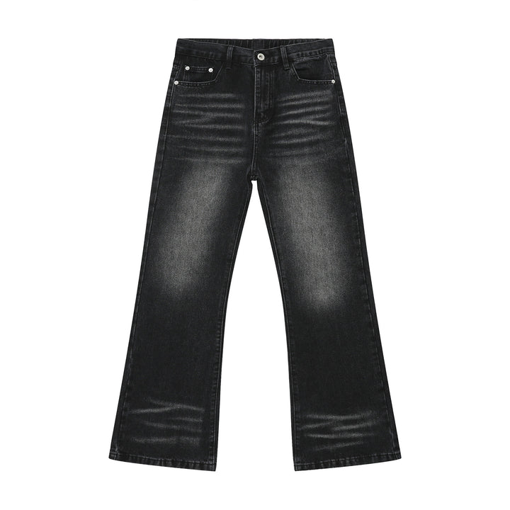 Loose Worn Looking Washed-out Slightly Flared Jeans Men Q2