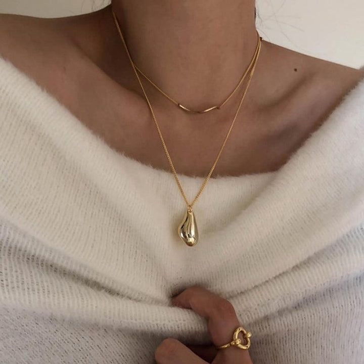 Irregular Pendants Cold Style Niche Geometric Double-layer Long Necklace - Super Amazing Store