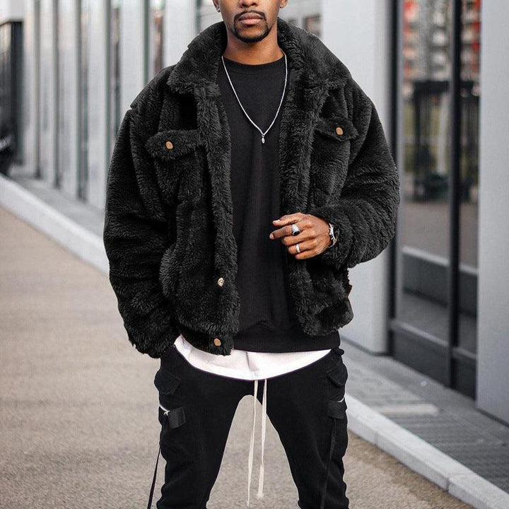 Men's Fur Jacket Black - Super Amazing Store