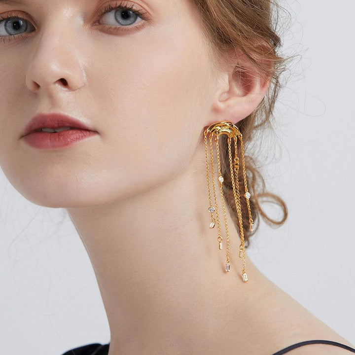 High-quality Water Ripple Tassel Earrings - Super Amazing Store
