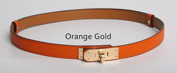 High Quality Women Real Leather 1.8cm Width Belts Golden - Super Amazing Store