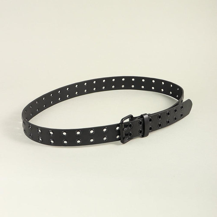 Men's And Women's Double-buckle Cutout Hip Hop Trend Metal Cutout Punk Belts - Super Amazing Store