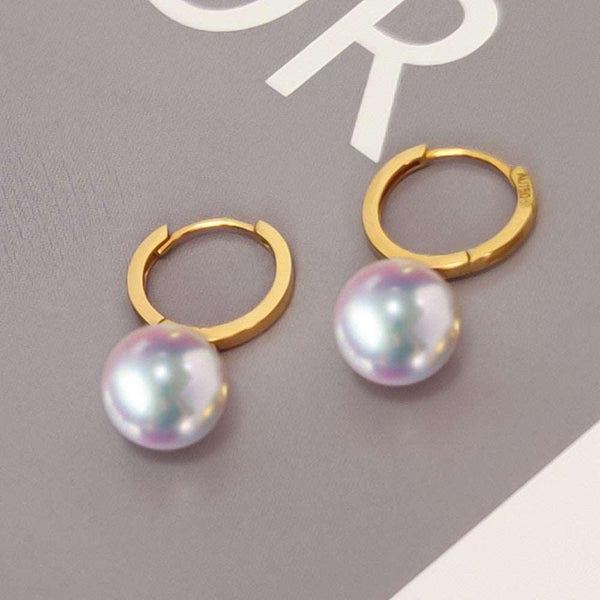 18K Gold Freshwater Pearl Earrings AU750 - Super Amazing Store