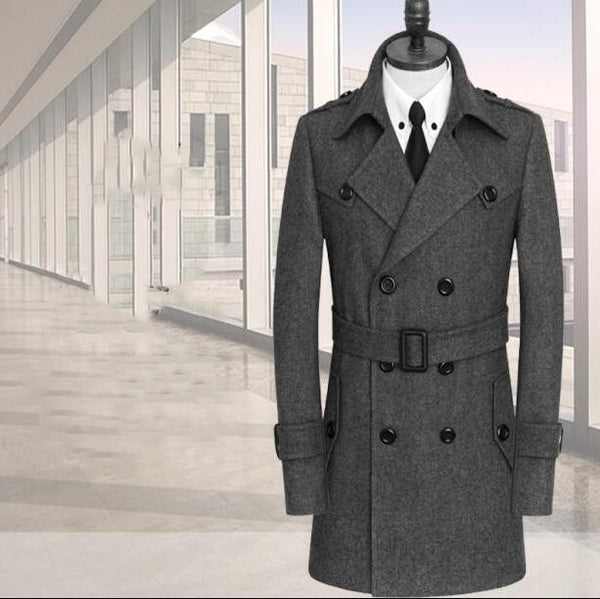 Autumn and Winter Wool Men's Plus Fat Plus Size Young Cashmere Coat Q2