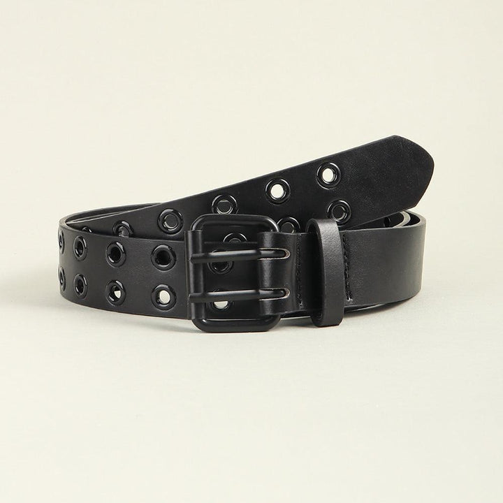 Men's And Women's Double-buckle Cutout Hip Hop Trend Metal Cutout Punk Belts - Super Amazing Store