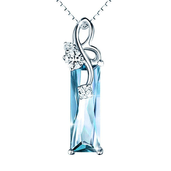 Fashion Blue Crystal European And American Retro Silver Plated Dignified Pendant - Super Amazing Store