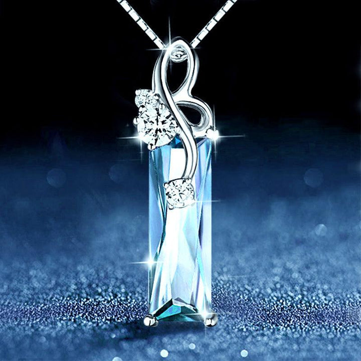 Fashion Blue Crystal European And American Retro Silver Plated Dignified Pendant - Super Amazing Store