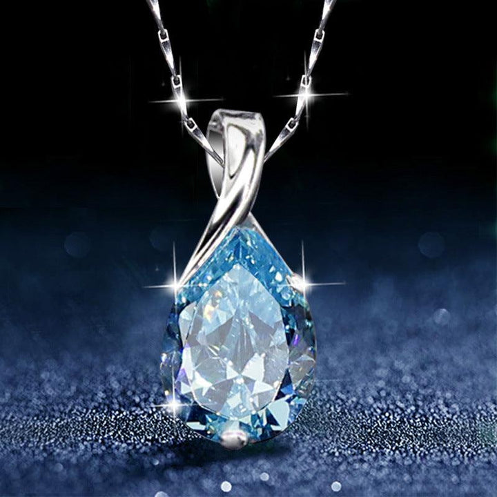 Fashion Blue Crystal European And American Retro Silver Plated Dignified Pendant - Super Amazing Store