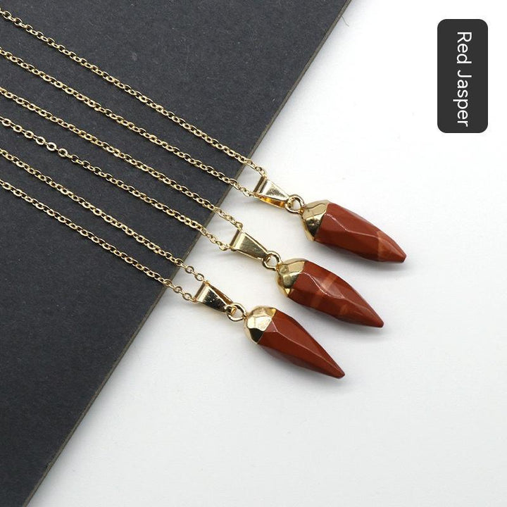 Fashion Crystal Bullet Faceted Pendant Electroplated Copper Chain Necklace - Super Amazing Store