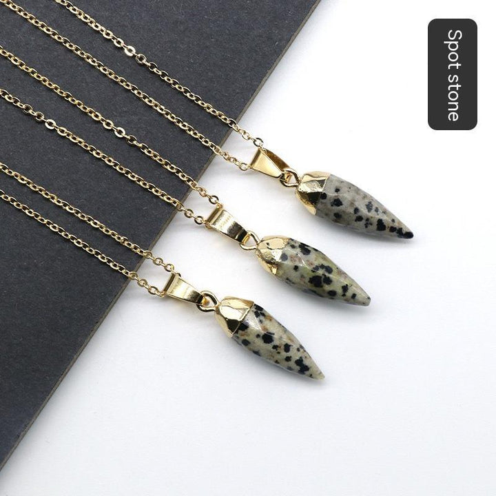 Fashion Crystal Bullet Faceted Pendant Electroplated Copper Chain Necklace - Super Amazing Store