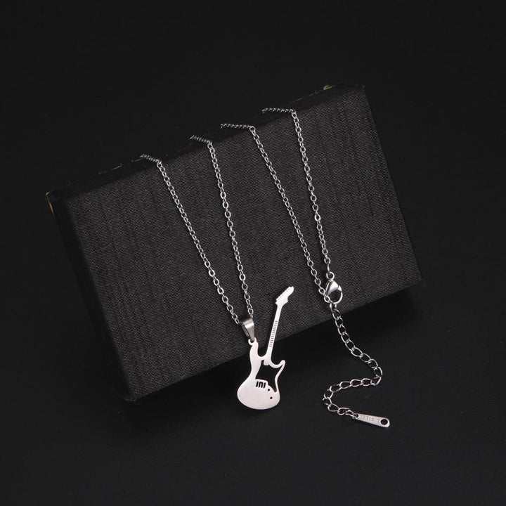 Punk Rock Stainless Steel Guitar Pendant Necklace - Super Amazing Store