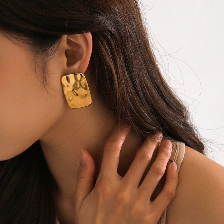 18K Gold-Plated Square Earrings Trendsi