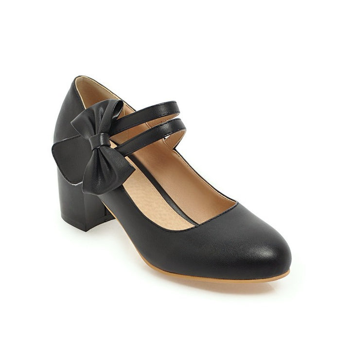 Personality Buckle Bows Pumps Q2