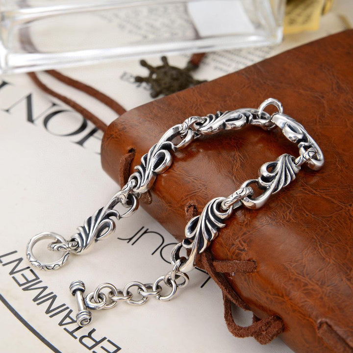 New Vine Flower Silver Bracelet Men's Bracelet - Super Amazing Store