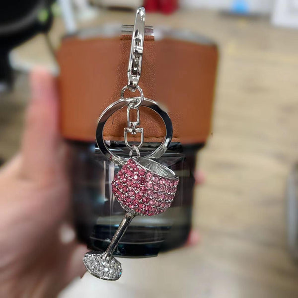 Metal Three-dimensional Wine Glass Design Keychain - Super Amazing Store