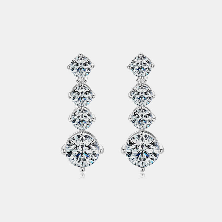 4 Carat Moissanite 925 Sterling Silver Earrings Trendsi