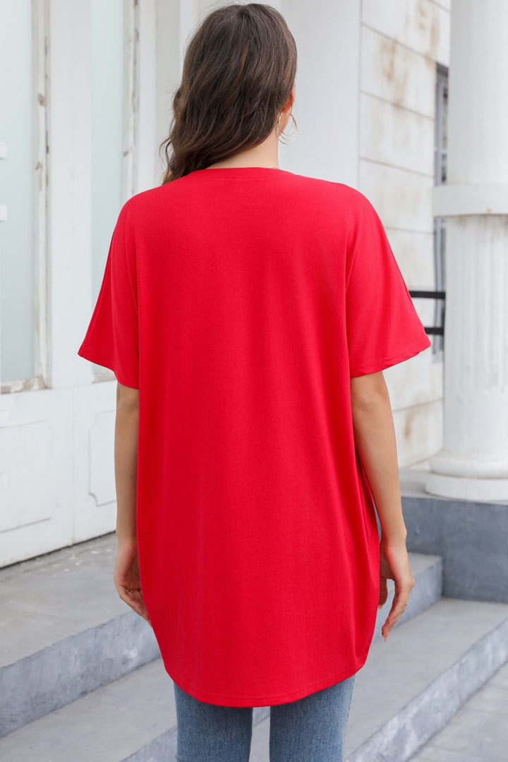 Round Neck Short Sleeve T-Shirt Trendsi