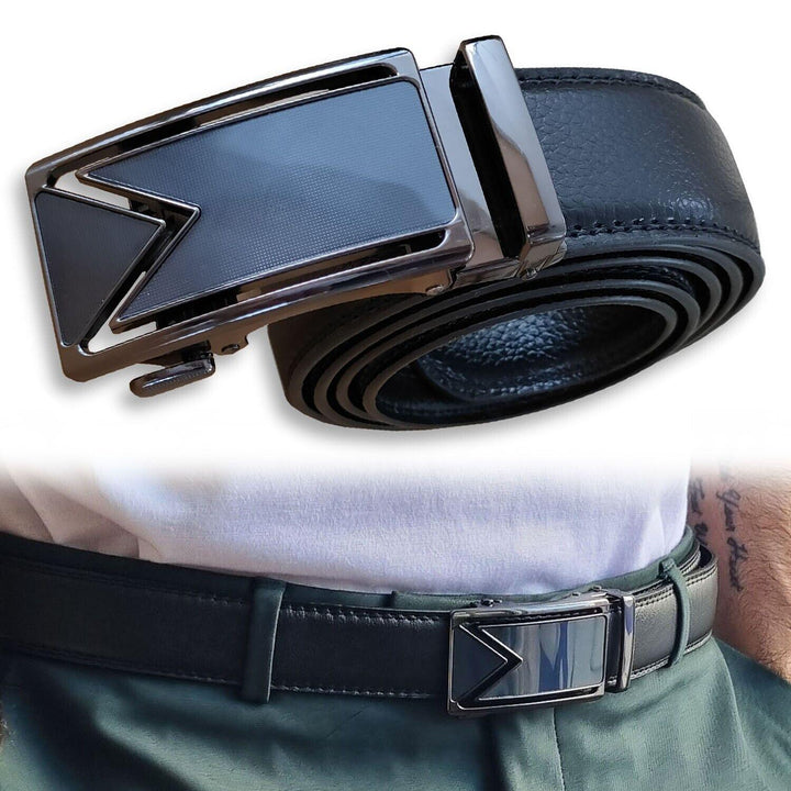 Microfiber Leather Mens Ratchet Belt Belts For Men Adjustable Automatic Buckle - Super Amazing Store