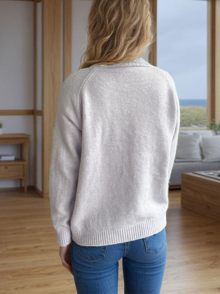 Mock Neck Long Sleeve Sweater Trendsi