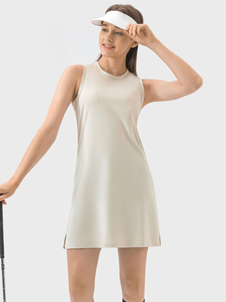 Round Neck Sleeveless Active Dress Trendsi