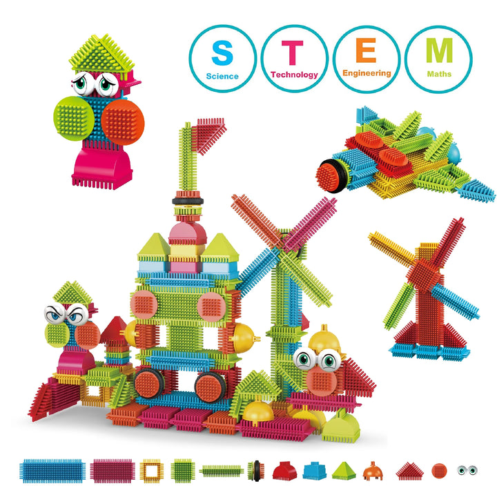 ST6 Bristle Building Set - STEM Toy Building Blocks, Preschool Learning, 100 Pcs