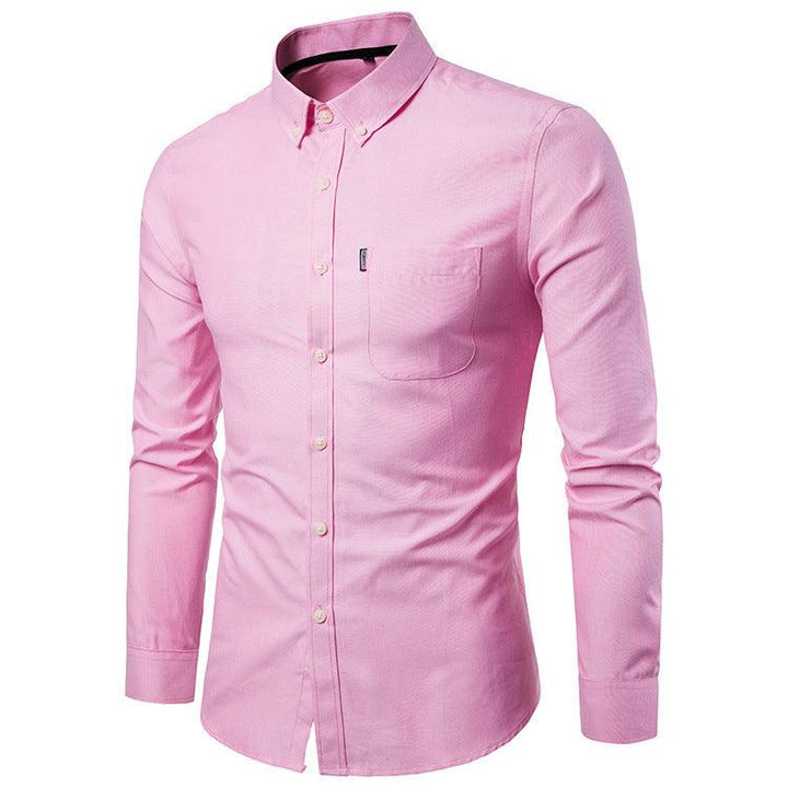 Men S Shirts Korean Men Slim Long Sleeve Dress Shirt - Super Amazing Store