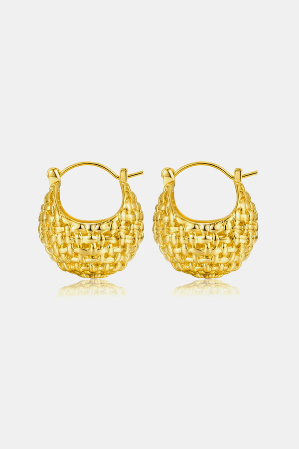 Braided Basket Metal Hoop Earrings Trendsi