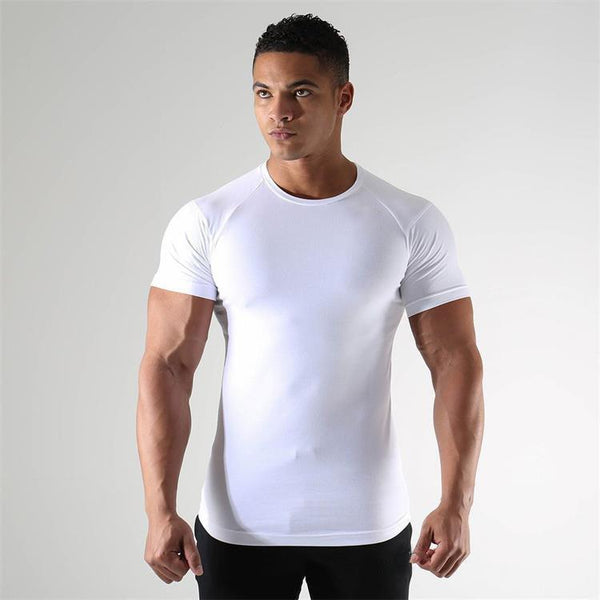 Fitness Short Sleeve Men's Sports Running Training Clothes Elastic - Super Amazing Store