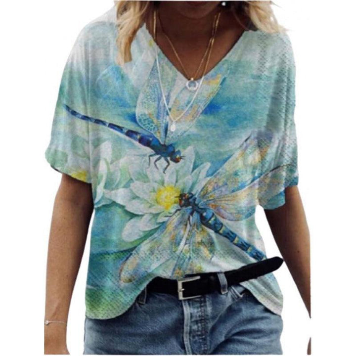 Flower Painting Printed T-shirt For Women - Super Amazing Store