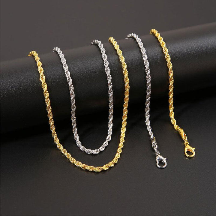 Hemp Flowers Chain Hip Hop Male Twisted String Chain Necklace - Super Amazing Store