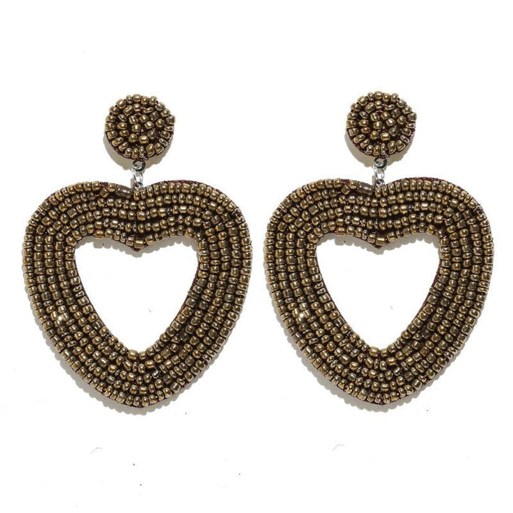 High-key Eardrop Elegant Heart Bead Women - Super Amazing Store