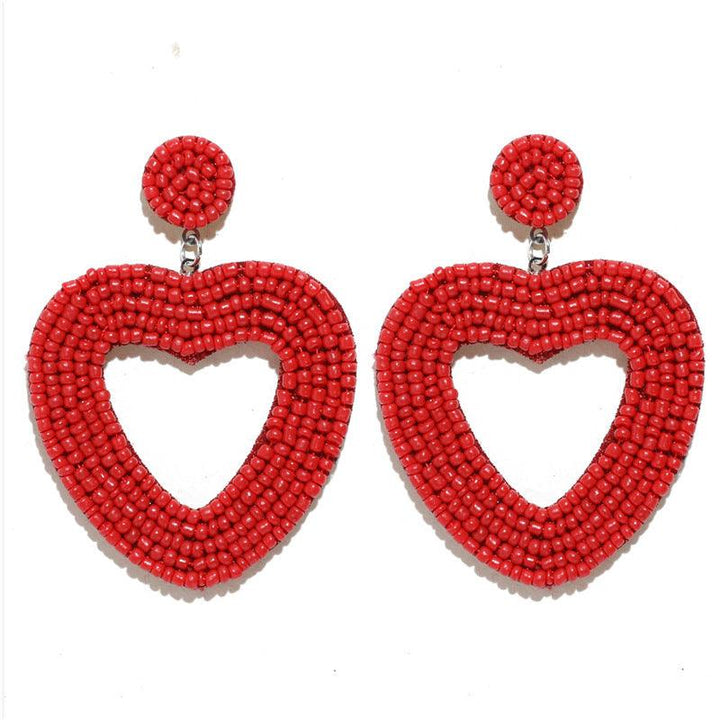 High-key Eardrop Elegant Heart Bead Women - Super Amazing Store