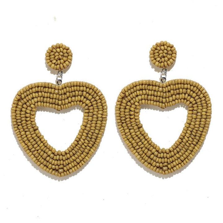 High-key Eardrop Elegant Heart Bead Women - Super Amazing Store