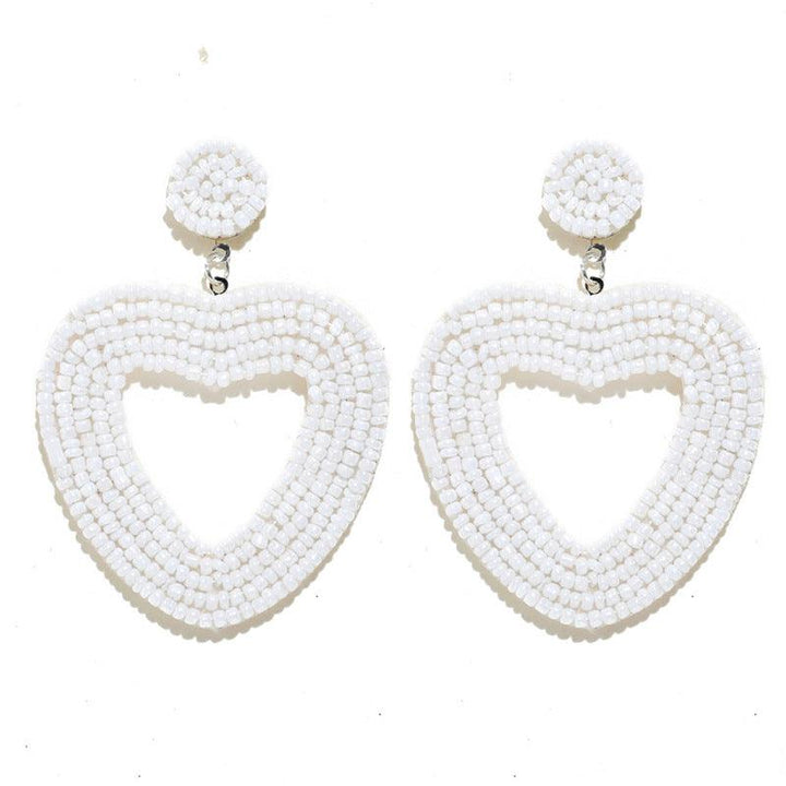 High-key Eardrop Elegant Heart Bead Women - Super Amazing Store