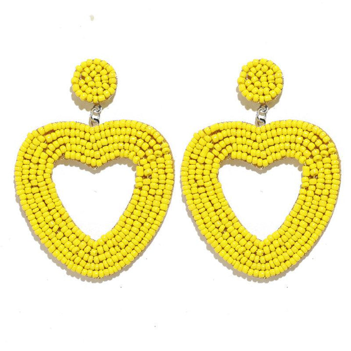 High-key Eardrop Elegant Heart Bead Women - Super Amazing Store